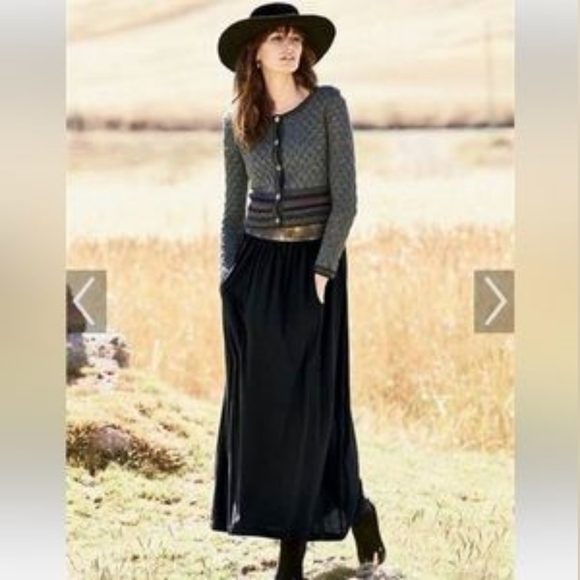 Peruvian Connection Dresses & Skirts - Peruvian Connection black easy pocket pima cotton modal midi skirt